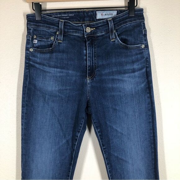 AG Adriano Goldschmied Farrah Skinny Ankle Jeans High Rise Raw Frayed Hem 28 - Picture 2 of 9